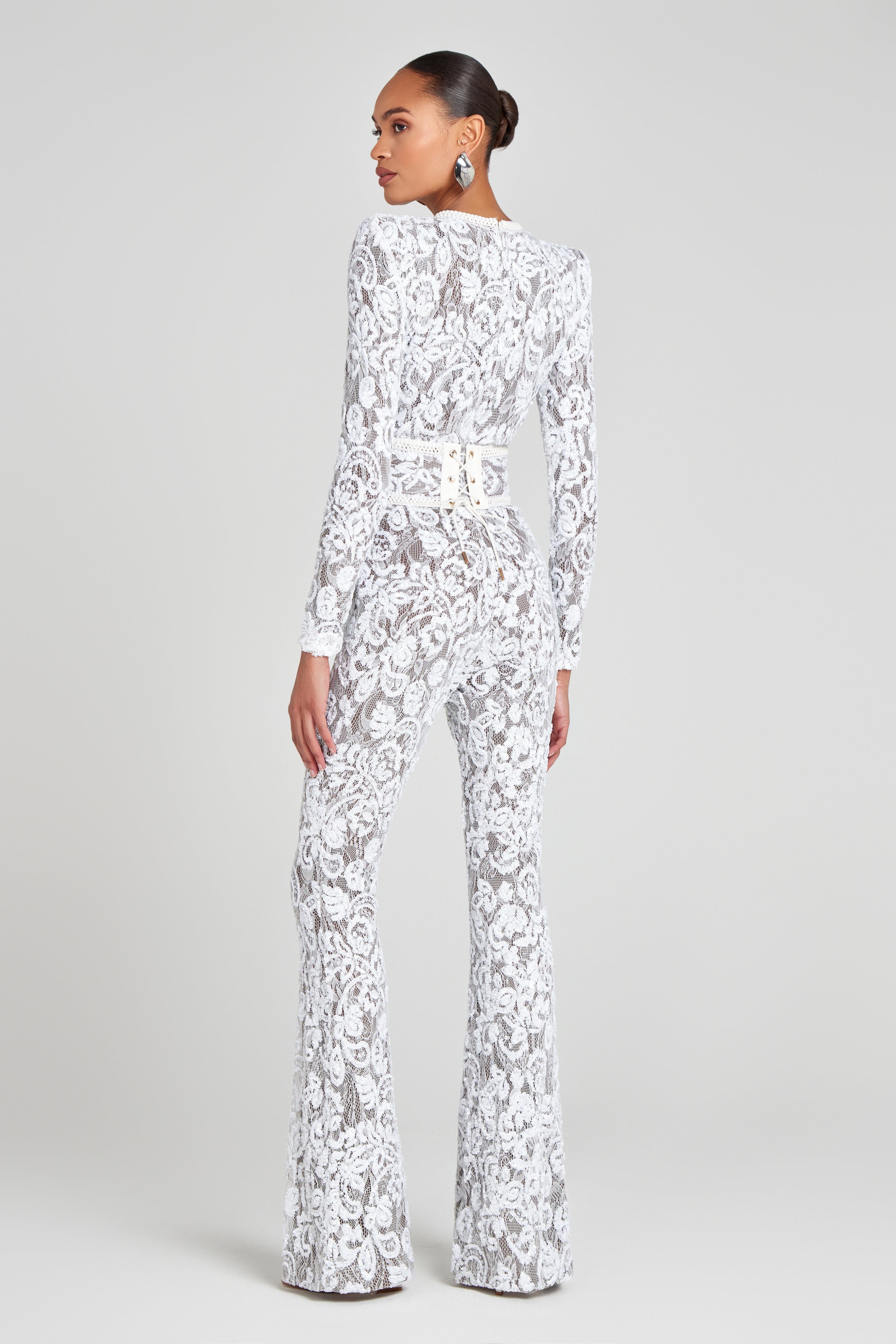 Bella White Dark Nude Jumpsuit - Image 3