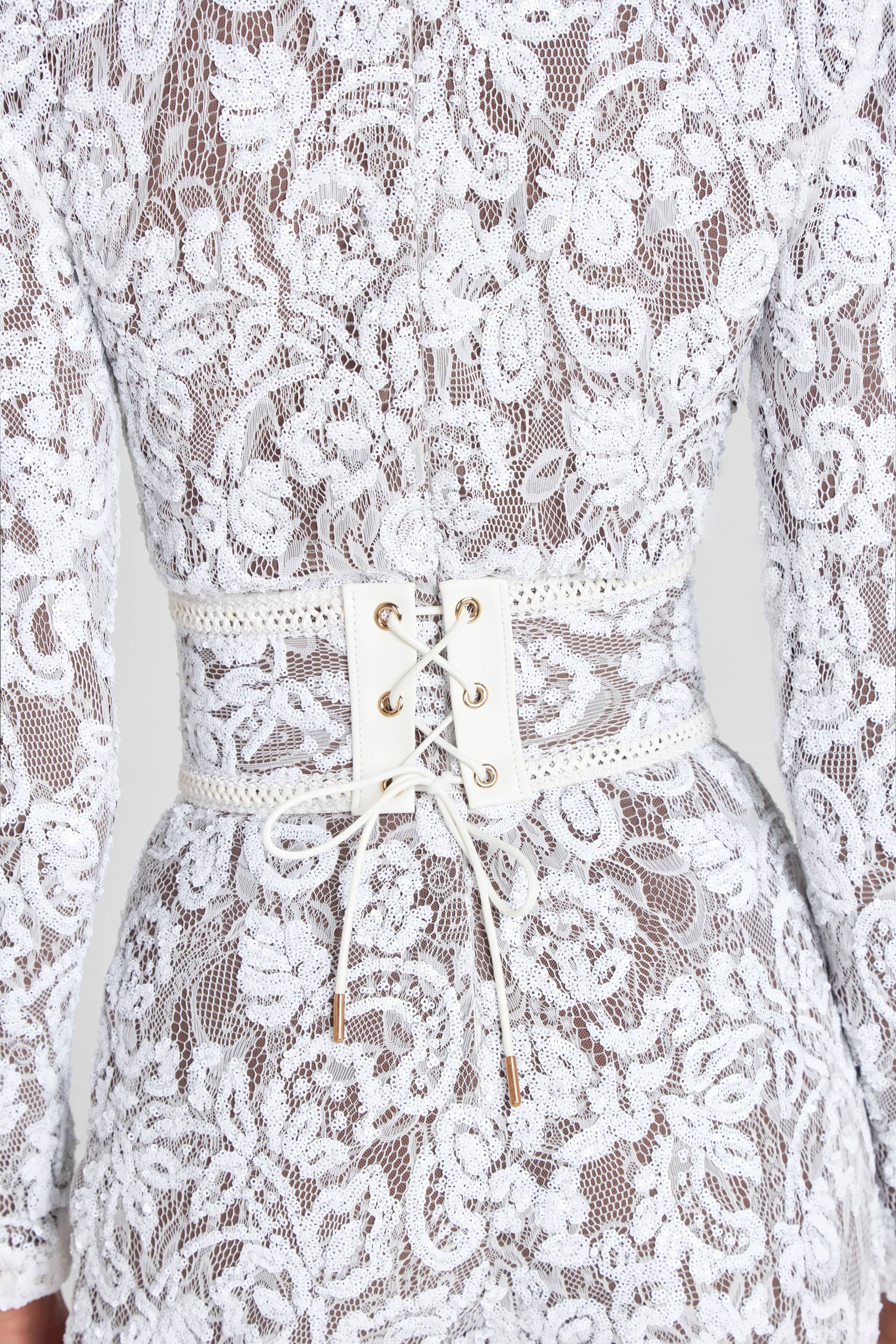 Bella White Dark Nude Jumpsuit - Image 5