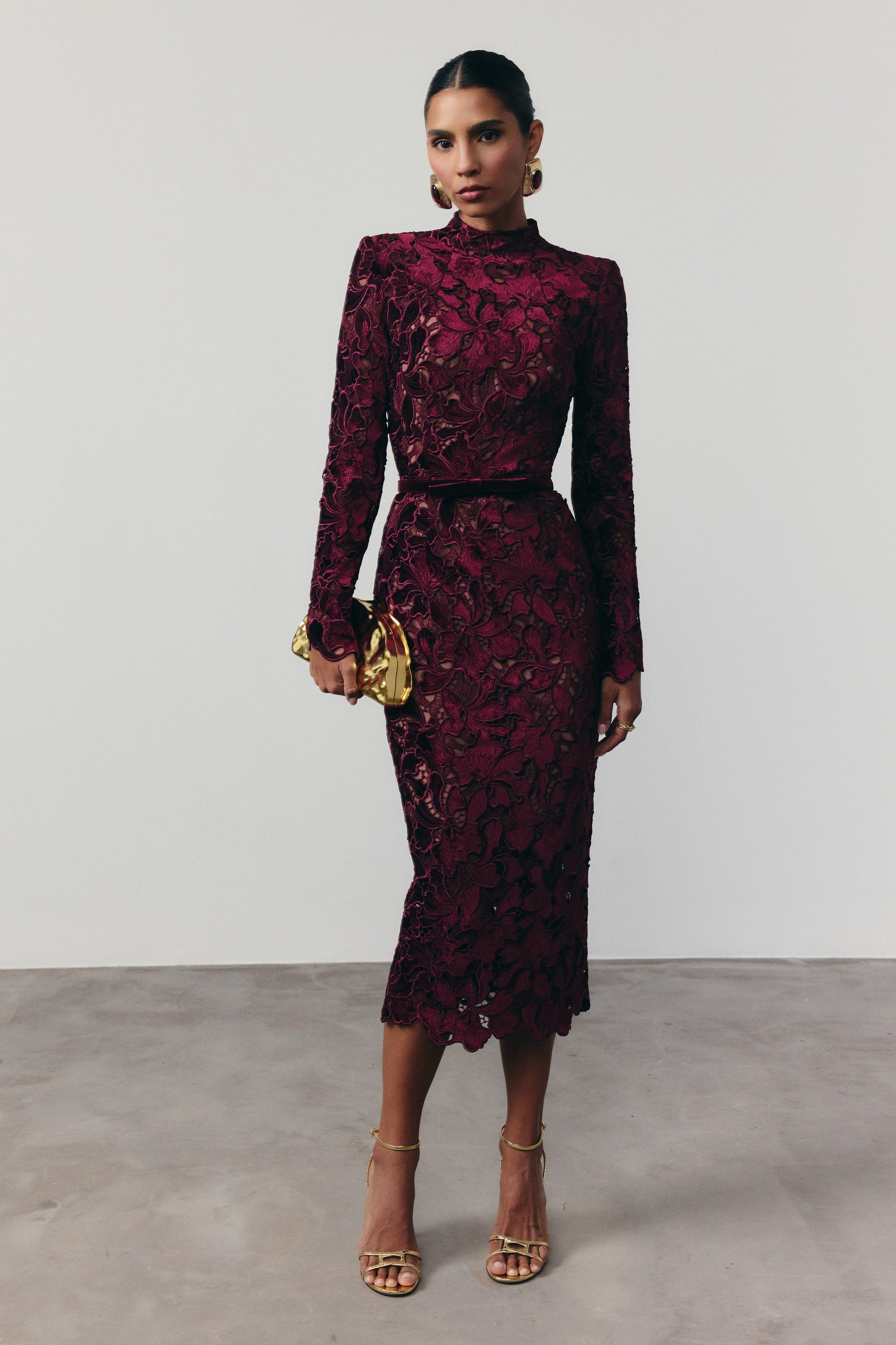 Diane Burgundy Dress - Image 6