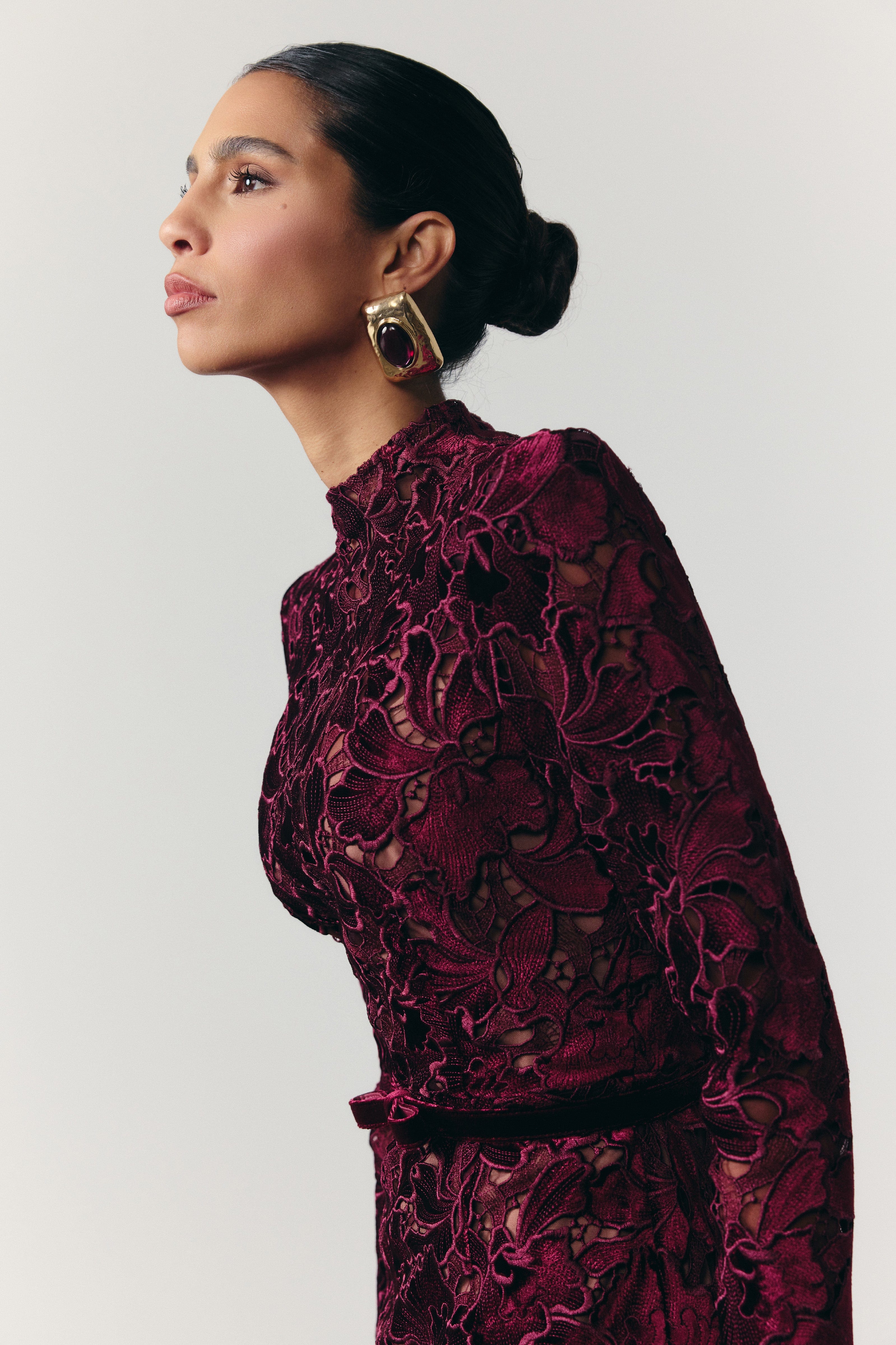 Diane Burgundy Dress - Image 7