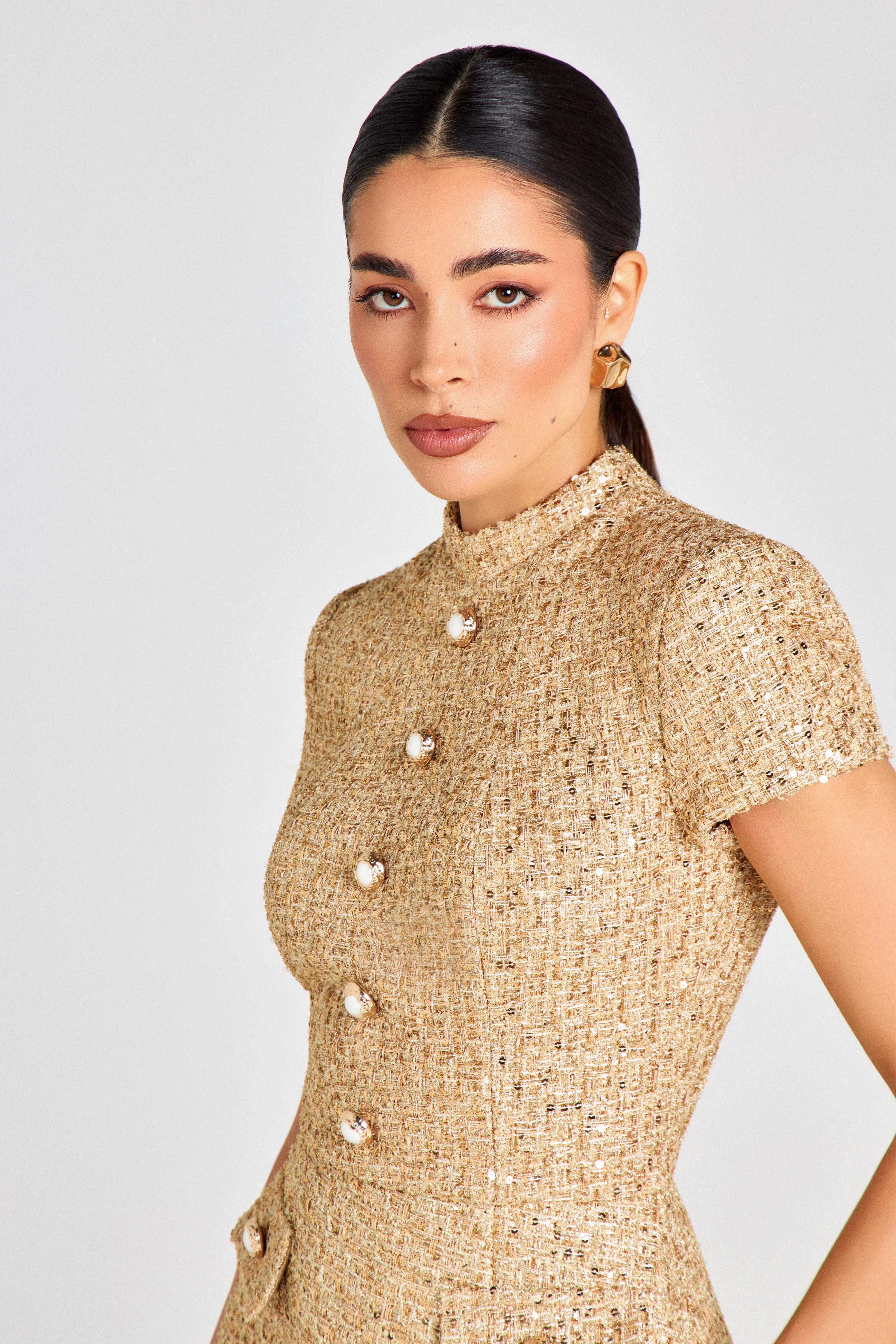 Elysia Gold Dress - Image 5