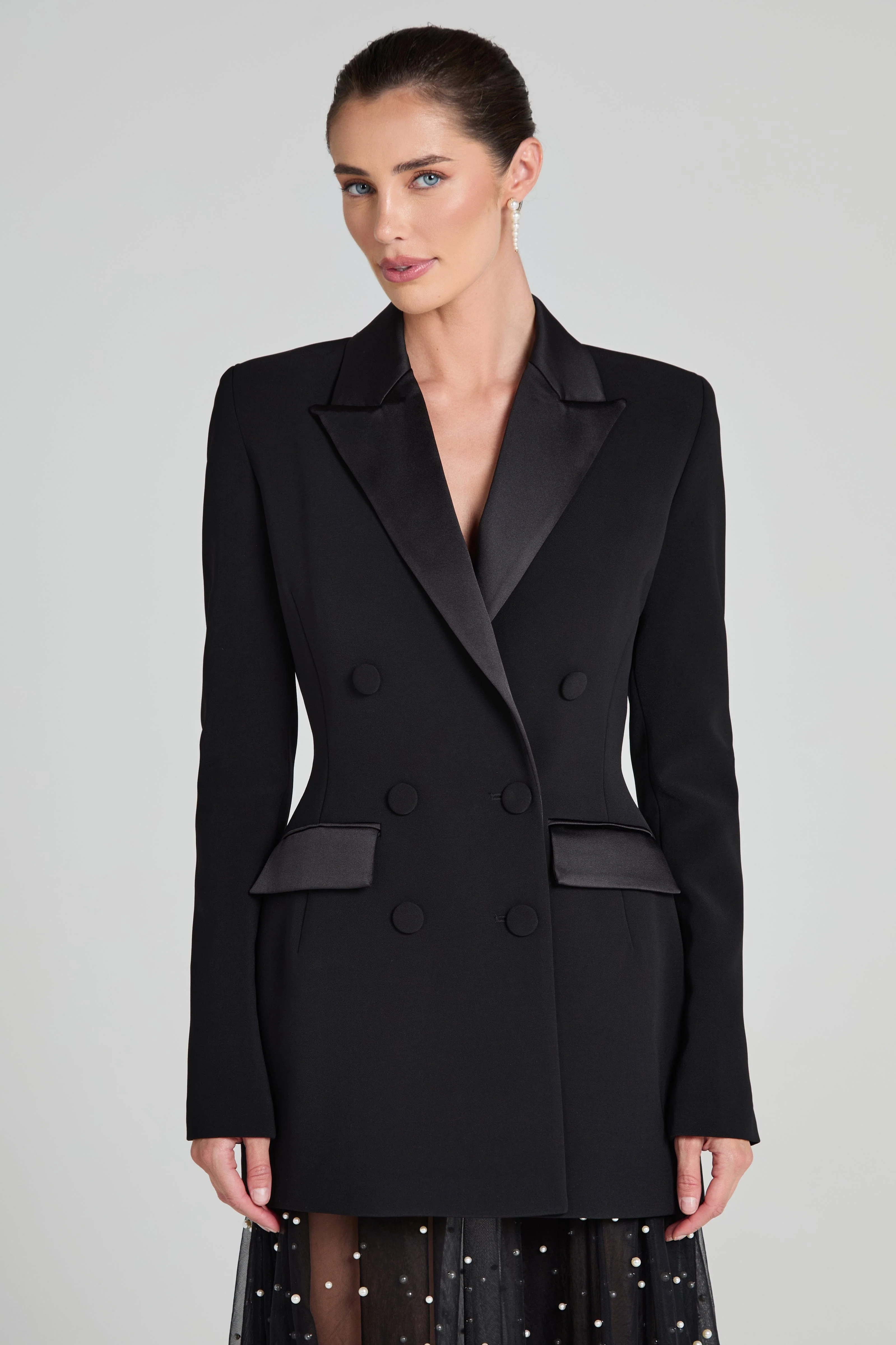 Monica Black Blazer Dress - Image 5